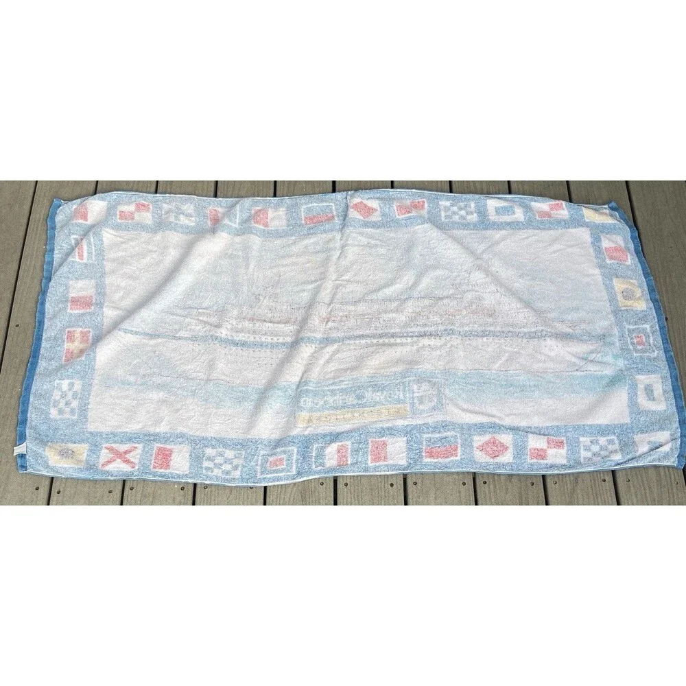 Royal Caribbean Cruise Ship Int’l Beach Towel Nautical Flags 60” Vintage 1990’s
